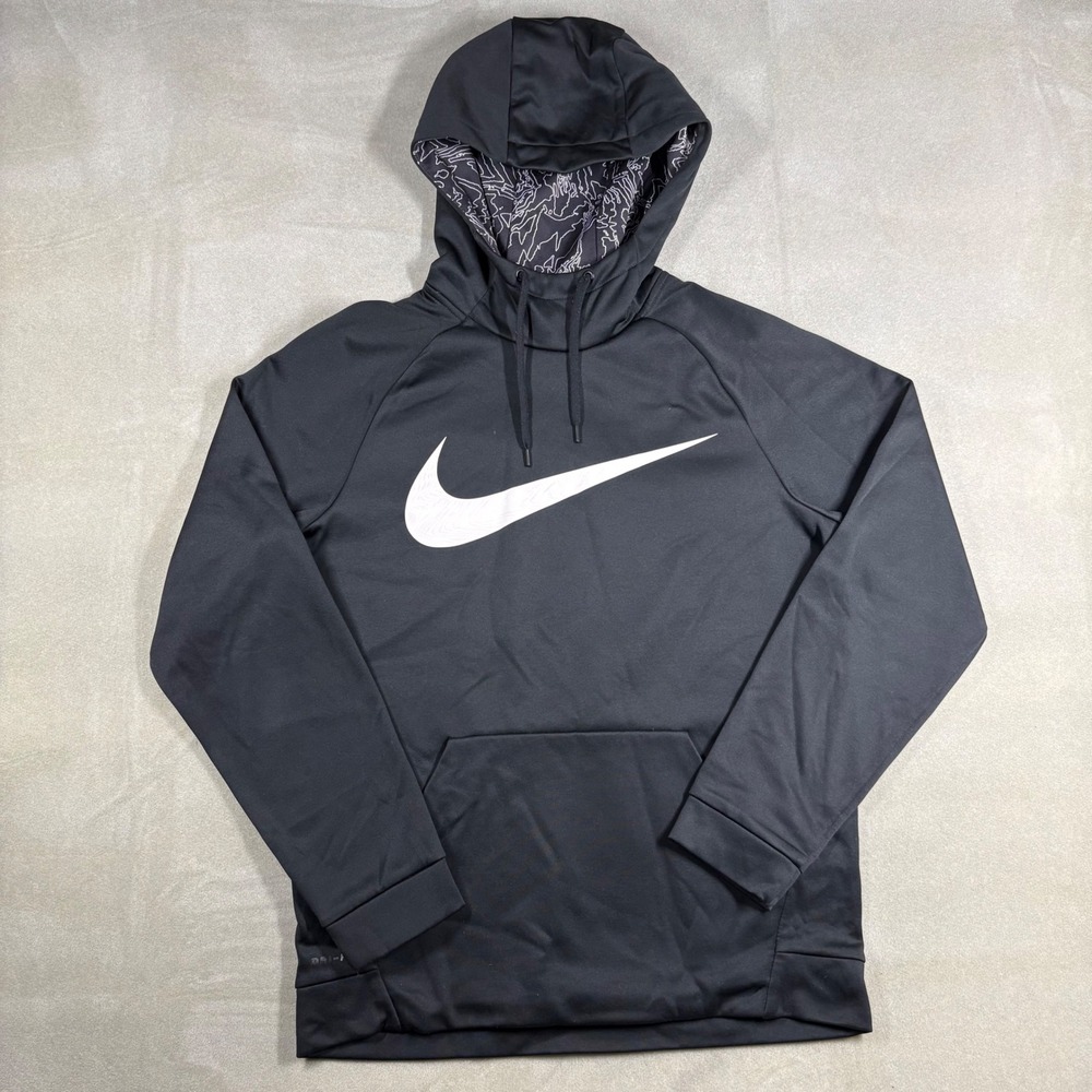 Nike Dri-FIT Mens Swoosh Hoodie Black Training Sweatshirt Medium M